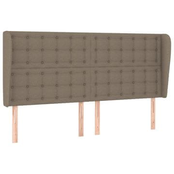 Vidaxl Vzglavje z ušesi taupe 203x23x118/128 cm blago