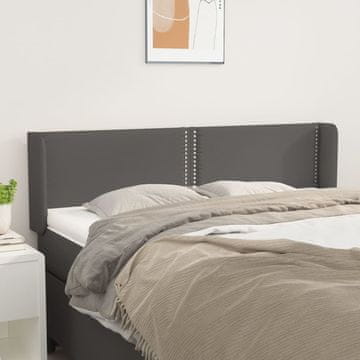 Vidaxl vidaXL Vzglavnik s krilci siv 147x16x78/88 cm umetno usnje