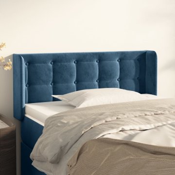 Vidaxl vidaXL Vzglavje s krilci temno modro 93x16x78/88 cm žamet