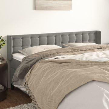 Vidaxl vidaXL Vzglavje s krilci svetlo sivo 163x16x78/88 cm žamet