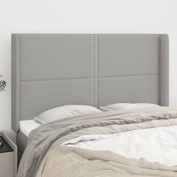 Vidaxl vidaXL Vzglavje s krilci svetlo sivo 147x16x118/128 cm blago
