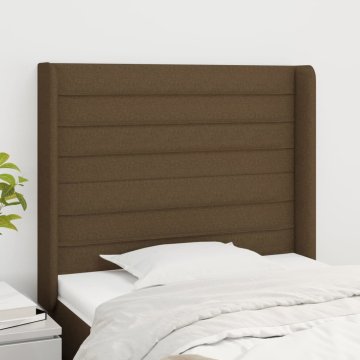 Vidaxl vidaXL Vzglavje s krilci temno rjavo 93x16x118/128 cm blago
