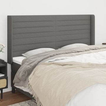 Vidaxl vidaXL Vzglavnik s krilci temno siv 163x16x118/128 cm blago