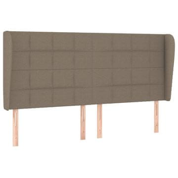 Vidaxl Vzglavje z ušesi taupe 183x23x118/128 cm blago