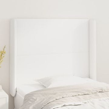Vidaxl vidaXL Vzglavnik s krilci bel 103x16x118/128 cm umetno usnje