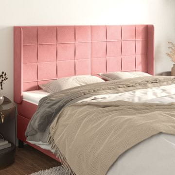 Vidaxl vidaXL Vzglavnik s krilci roza 203x16x118/128 cm žamet
