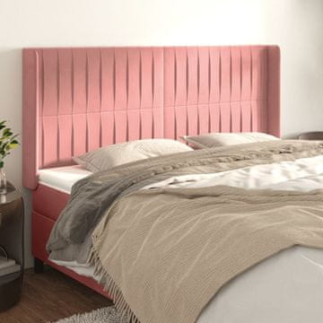 Vidaxl vidaXL Vzglavnik s krilci roza 203x16x118/128 cm žamet