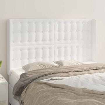 Vidaxl vidaXL Vzglavnik s krilci bel 147x16x118/128 cm umetno usnje