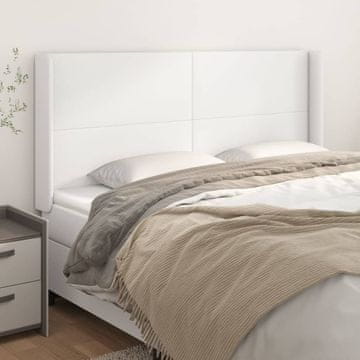 Vidaxl vidaXL Vzglavnik s krilci bel 183x16x118/128 cm umetno usnje