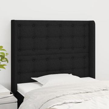Vidaxl vidaXL Vzglavnik s krilci črne barve 93x16x118/128 cm blago