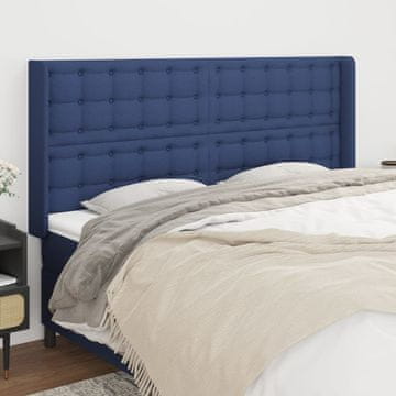 Vidaxl vidaXL Vzglavnik s krilci moder 183x16x118/128 cm blago