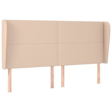 Vidaxl Vzglavje z ušesi kapučino 183x23x118/128 cm umetno usnje