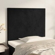 shumee vidaXL Posteljno vzglavje 2 kosa črno 90x5x78/88 cm žamet