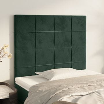 Vidaxl vidaXL Vzglavja za posteljo, komplet 2 kosov, temno zelena, 100x5x78/88 cm, žamet