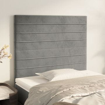 Vidaxl vidaXL Vzglavja za posteljo, 2 kosa, svetlo siva, 90x5x78/88 cm, žamet