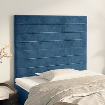 Vidaxl vidaXL Vzglavja postelje, komplet 2 kosov, temno modra, 100x5x78/88 cm, žamet