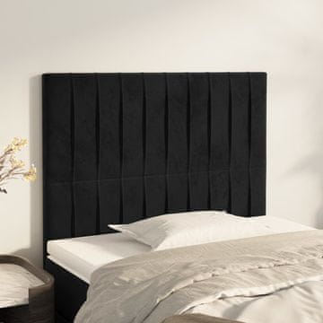 Vidaxl vidaXL Vzglavja za posteljo, 2 kosa, črna, 100x5x78/88 cm, žamet