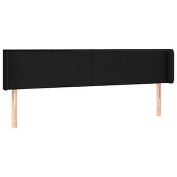 Vidaxl Vzglavje z ušesi črno 163x16x78/88 cm blago