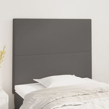 Vidaxl vidaXL Vzglavja za posteljo, komplet 2 kosov, siva, 100x5x78/88 cm umetno usnje