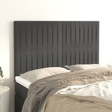 Vidaxl vidaXL Vzglavja za posteljo, 4 kosi, temno siva, 72x5x78/88 cm, žamet