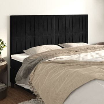 Vidaxl vidaXL Vzglavja za posteljo, 4 kosi, črna, 100x5x78/88 cm, žamet