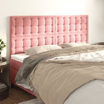Vidaxl vidaXL Vzglavja za posteljo, 4 kosi, roza, 100x5x78/88 cm, žamet