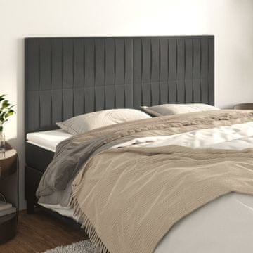 Vidaxl vidaXL Vzglavja za posteljo, 4 kosi, temno siva, 90x5x78/88 cm, žamet