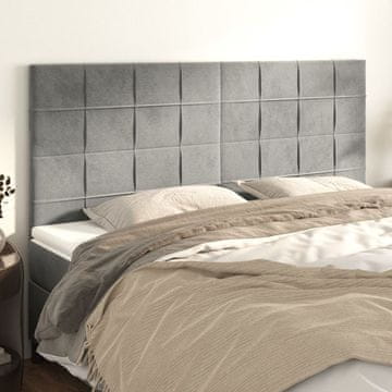 Vidaxl vidaXL Vzglavja za posteljo, 4 kosi, svetlo siva, 80x5x78/88 cm, žamet