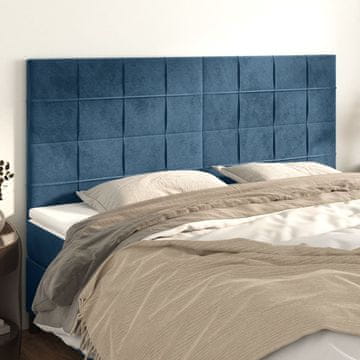 Vidaxl vidaXL Vzglavja za posteljo, komplet 4 kosov, temno modra, 80x5x78/88 cm žamet