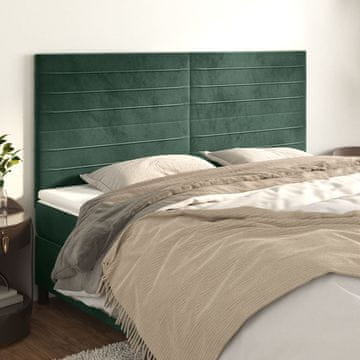 Vidaxl vidaXL Vzglavja za posteljo, komplet 4 kosov, temno zelena, 80x5x78/88 cm, žamet