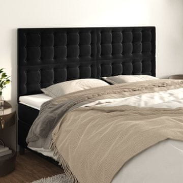 Vidaxl vidaXL Vzglavja za posteljo, 4 kosi, črna, 80x5x78/88 cm, žamet