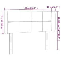 Vidaxl LED posteljno vzglavje krem 83x16x78/88 cm blago