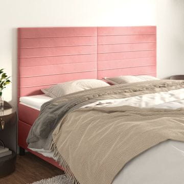 Vidaxl vidaXL Vzglavja za posteljo, 4 kosi, roza, 100x5x78/88 cm, žamet