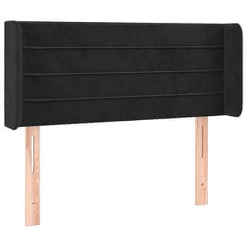 Vidaxl Vzglavje z ušesi črno 83x16x78/88 cm žamet