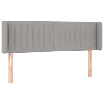 Vidaxl Vzglavje z ušesi svetlo sivo 147x16x78/88 cm blago
