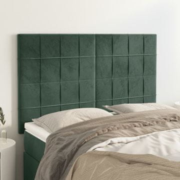Vidaxl vidaXL Vzglavja za posteljo, komplet 4 kosov, temno zelena, 72x5x78/88 cm, žamet