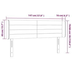 Vidaxl vidaXL Vzglavje postelje s krilci, sivo-rjavo, 147x16x78/88 cm, blago