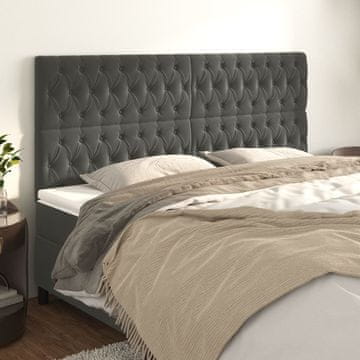 Vidaxl vidaXL Vzglavja za posteljo, 4 kosi, temno siva, 90x7x78/88 cm, žamet