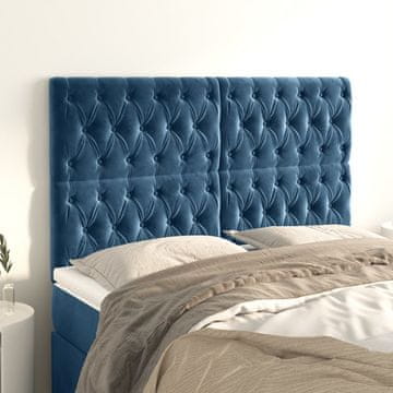Vidaxl vidaXL Vzglavja za posteljo, komplet 4 kosov, temno modra, 72x7x78/88 cm žamet