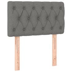 Vidaxl Box spring postelja z vzmetnico temno siva 80x200 cm blago