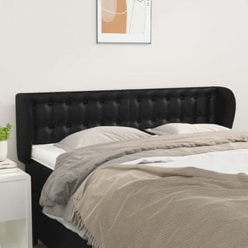 Vidaxl vidaXL Vzglavnik s krilci črne barve 147x23x78/88 cm umetno usnje