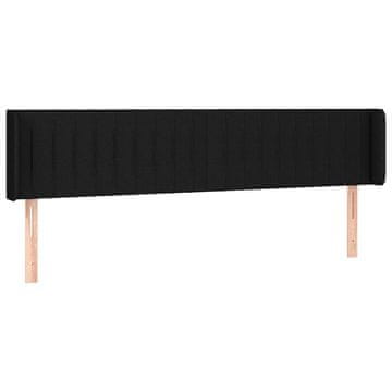 Vidaxl Vzglavje z ušesi črno 163x16x78/88 cm blago