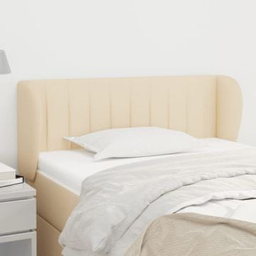 Vidaxl vidaXL Vzglavje postelje s krilci, kremne barve, 83x23x78/88 cm, blago