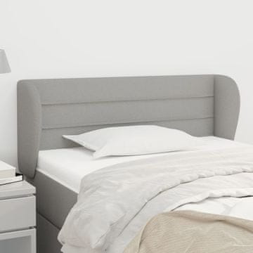 Vidaxl vidaXL Vzglavje s krilci svetlo sivo 93x23x78/88 cm blago