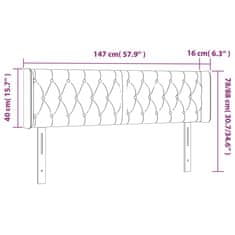 Vidaxl vidaXL Vzglavje postelje s krilci, sivo-rjavo, 147x16x78/88 cm, blago