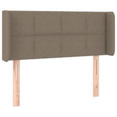 Vidaxl vidaXL Vzglavje postelje s krilci, sivo-rjavo, 93x16x78/88 cm, blago