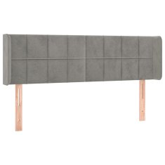 Vidaxl LED posteljno vzglavje svetlo sivo 147x16x78/88 cm žamet