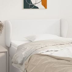 Vidaxl Vzglavje z ušesi belo 93x23x78/88 cm umetno usnje