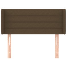 Vidaxl Vzglavje z ušesi temno rjav 93x16x78/88 cm blago