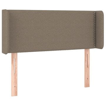 Vidaxl Vzglavje z ušesi taupe 93x16x78/88 cm blago